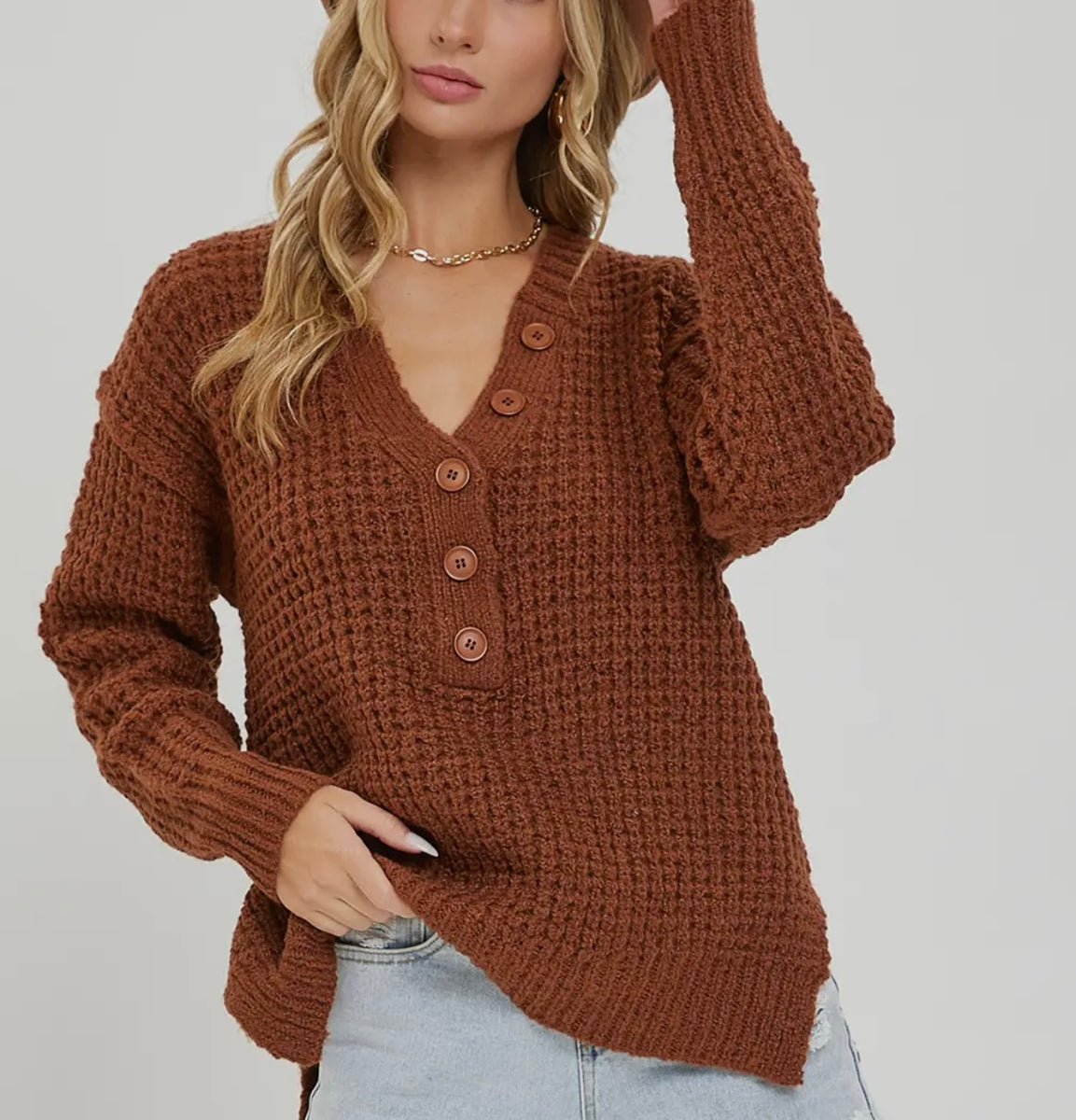Ultra soft Waffle knit sweater – Hazeltide